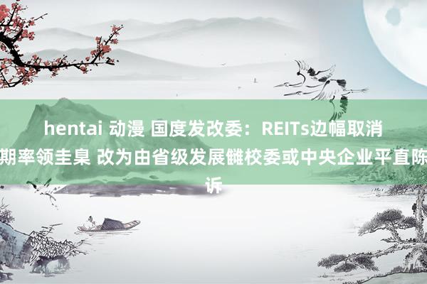 hentai 动漫 国度发改委：REITs边幅取消前期率领圭臬 改为由省级发展雠校委或中央企业平直陈诉