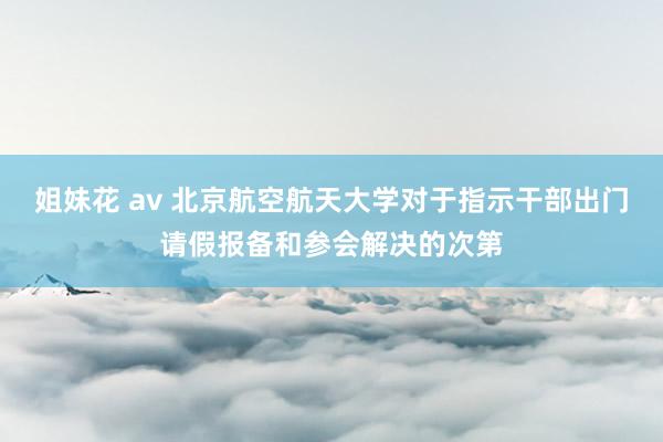 姐妹花 av 北京航空航天大学对于指示干部出门请假报备和参会解决的次第